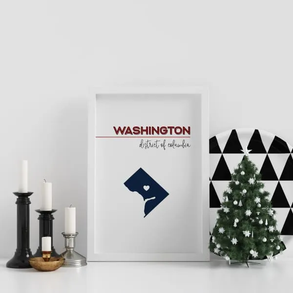 Customizable Washington DC state art