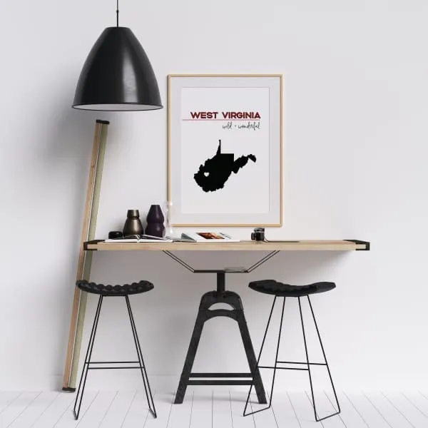 Customizable West Virginia state art