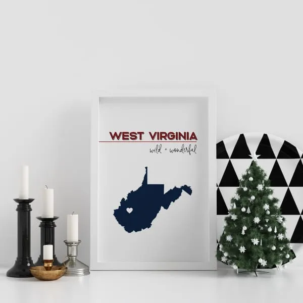 Customizable West Virginia state art