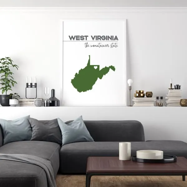 Customizable West Virginia state art
