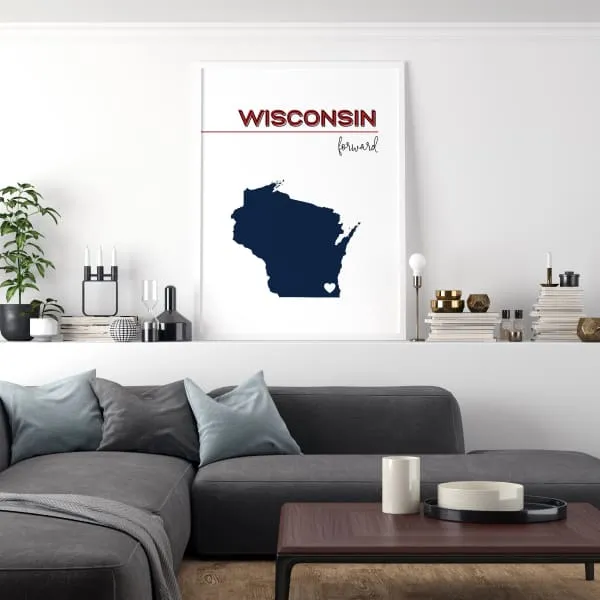 Customizable Wisconsin state art