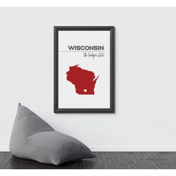 Customizable Wisconsin state art