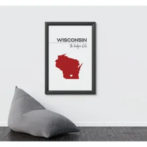 Customizable Wisconsin state art