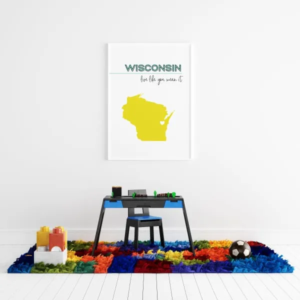 Customizable Wisconsin state art