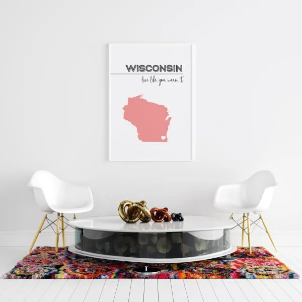 Customizable Wisconsin state art