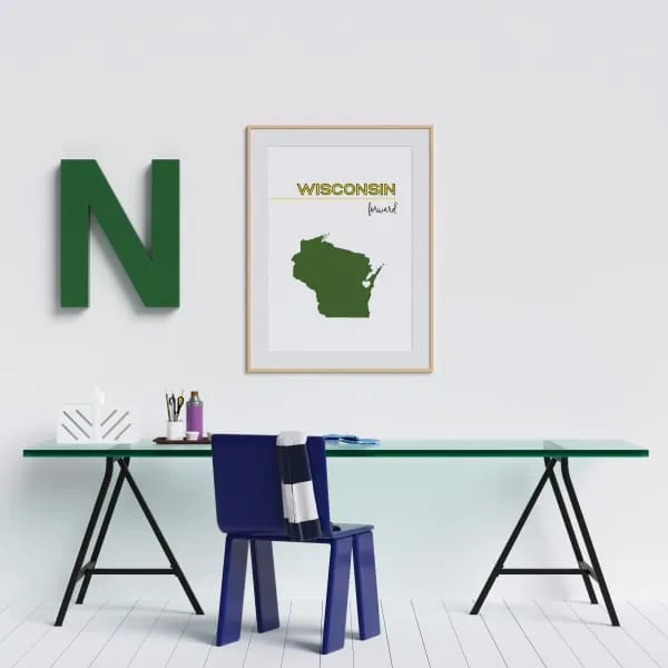 Customizable Wisconsin state art