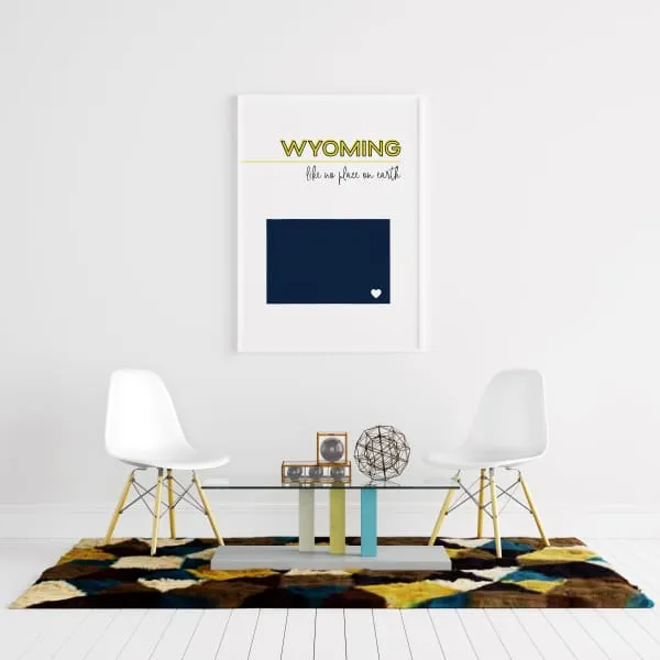Customizable Wyoming state art
