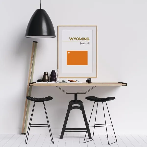 Customizable Wyoming state art