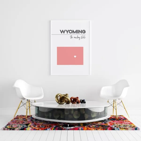 Customizable Wyoming state art