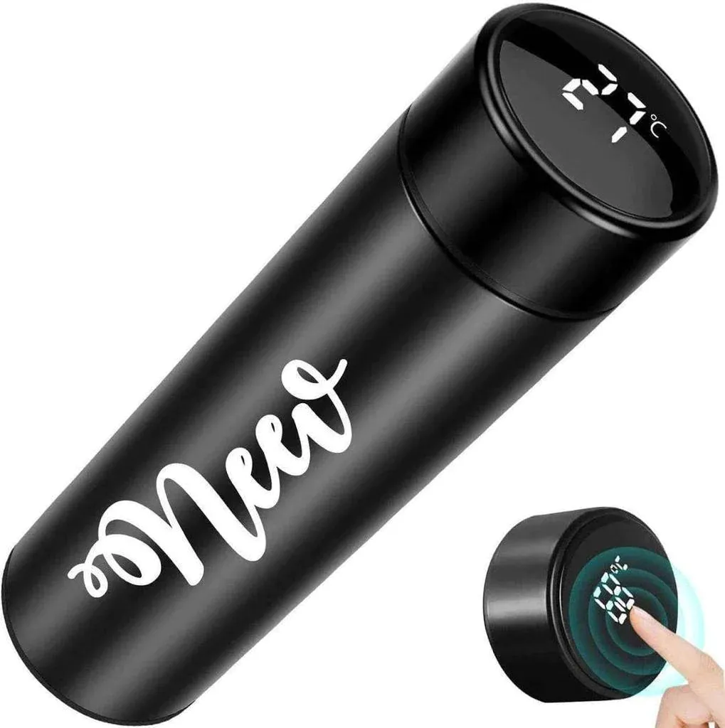 Customized Bottle with Temperature display - Black