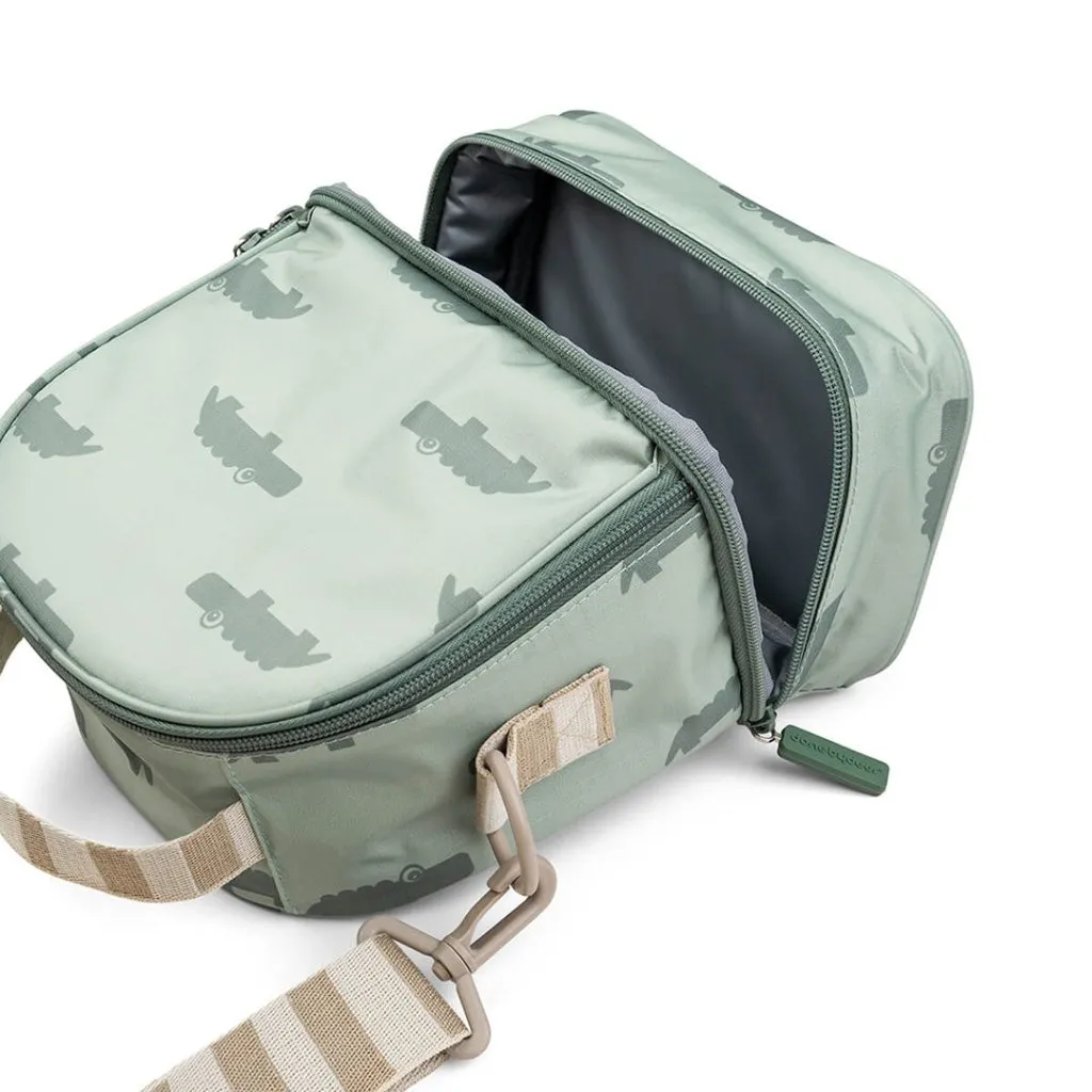 DONE BY DEER Kids Insulated Lunch Bag Croco Green