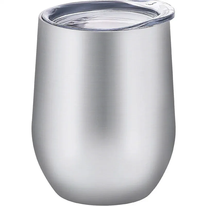 Double-Insulated Stemless Thermos Cup Stainless Steel Glass Tumbler for Wine Beer Soda Tea Cup Retains Heat and Cold