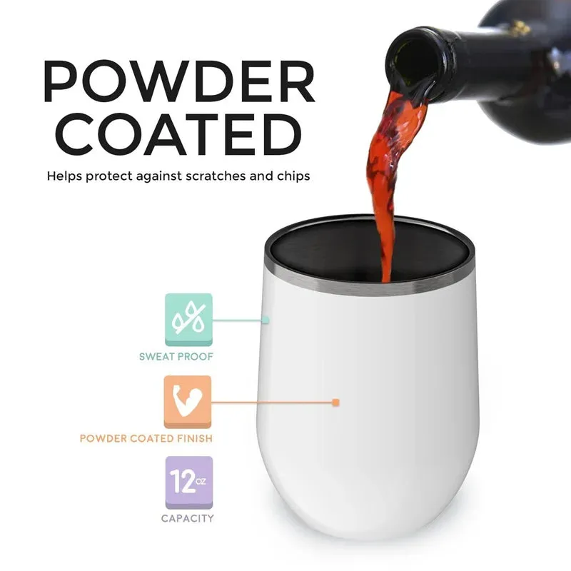 Double-Insulated Stemless Thermos Cup Stainless Steel Glass Tumbler for Wine Beer Soda Tea Cup Retains Heat and Cold