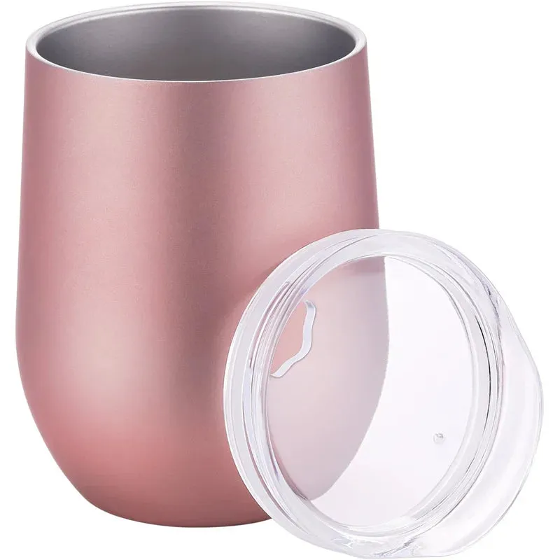 Double-Insulated Stemless Thermos Cup Stainless Steel Glass Tumbler for Wine Beer Soda Tea Cup Retains Heat and Cold
