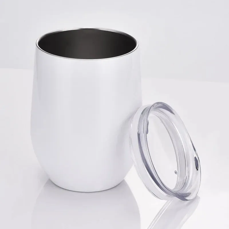 Double-Insulated Stemless Thermos Cup Stainless Steel Glass Tumbler for Wine Beer Soda Tea Cup Retains Heat and Cold