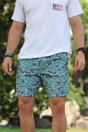 Everyday Shorts- Retro Duck Camo Burlebo Grey Pocket