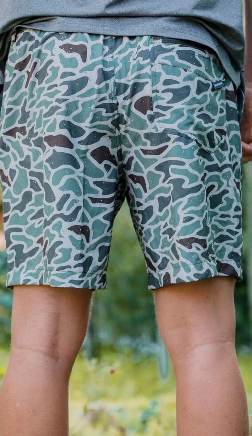 Everyday Shorts- Retro Duck Camo Burlebo Grey Pocket