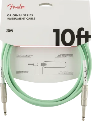 Fender Original Series Instrument Cable, Surf Green- 10ft
