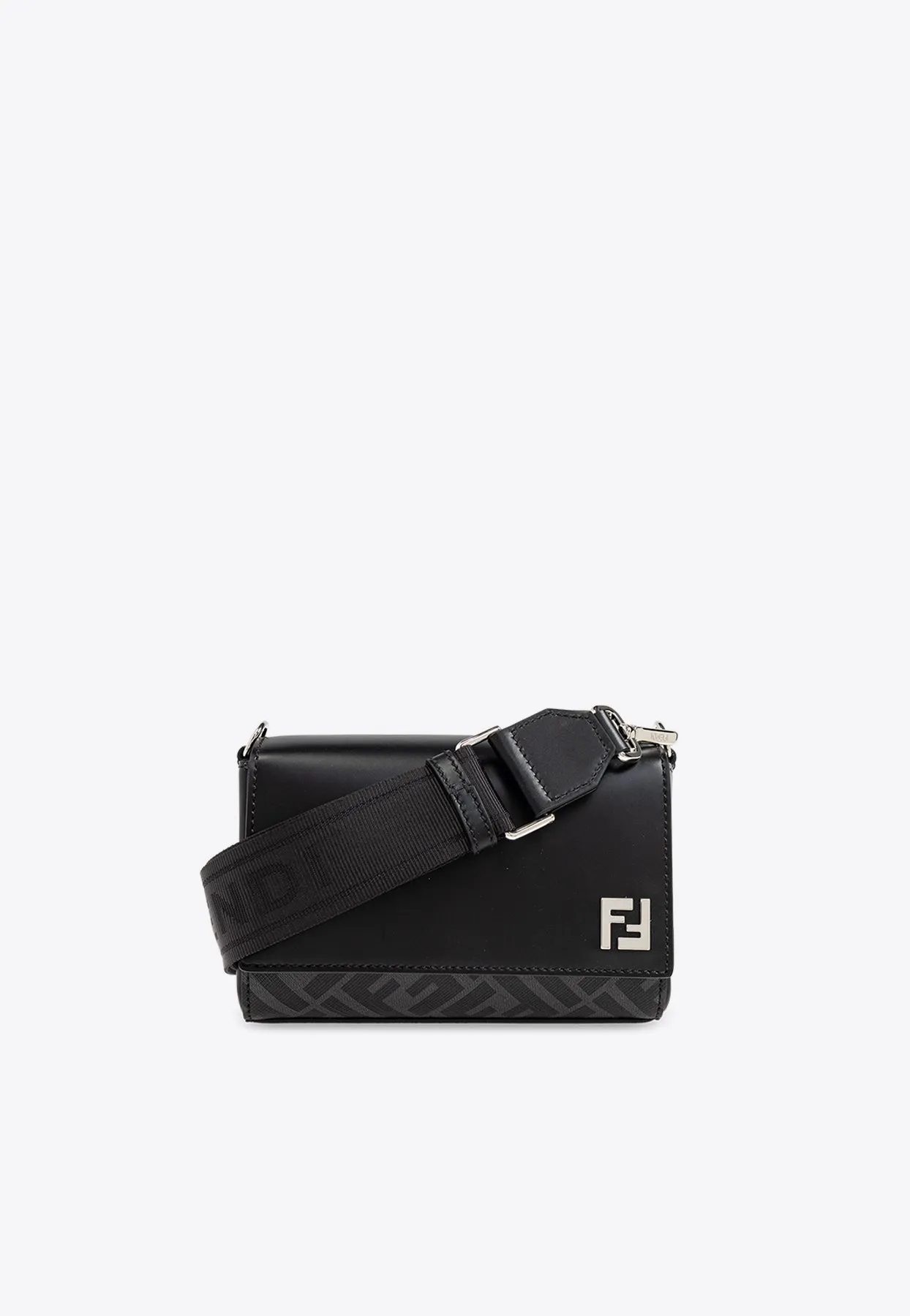 FF Squared Leather and Canvas Messenger Bag