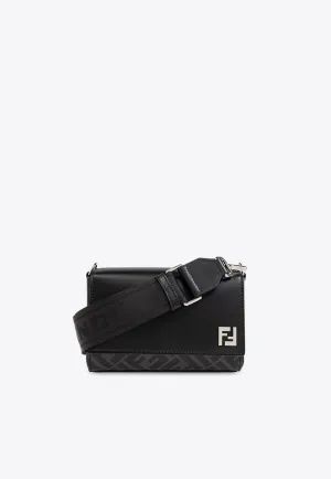 FF Squared Leather and Canvas Messenger Bag