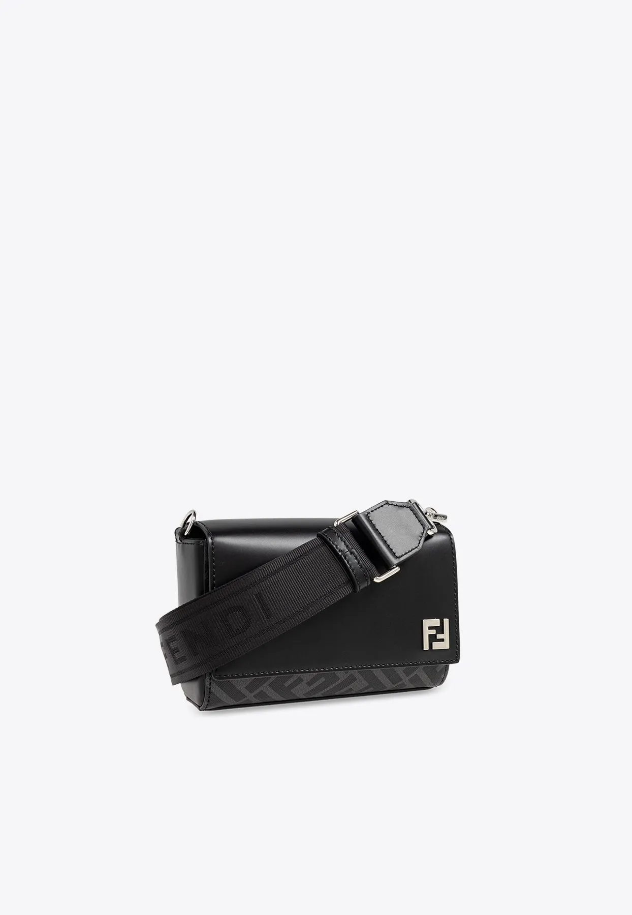 FF Squared Leather and Canvas Messenger Bag