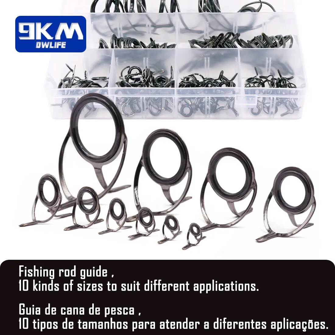 Fishing Rod Guide 50~120Pcs Stainless Steel Ceramics Rings Rod Repair Kit Spinning Casting Mixed Size Replacement Accessories