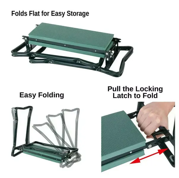 Foldable Garden Kneeler Bench Seat With Pouch