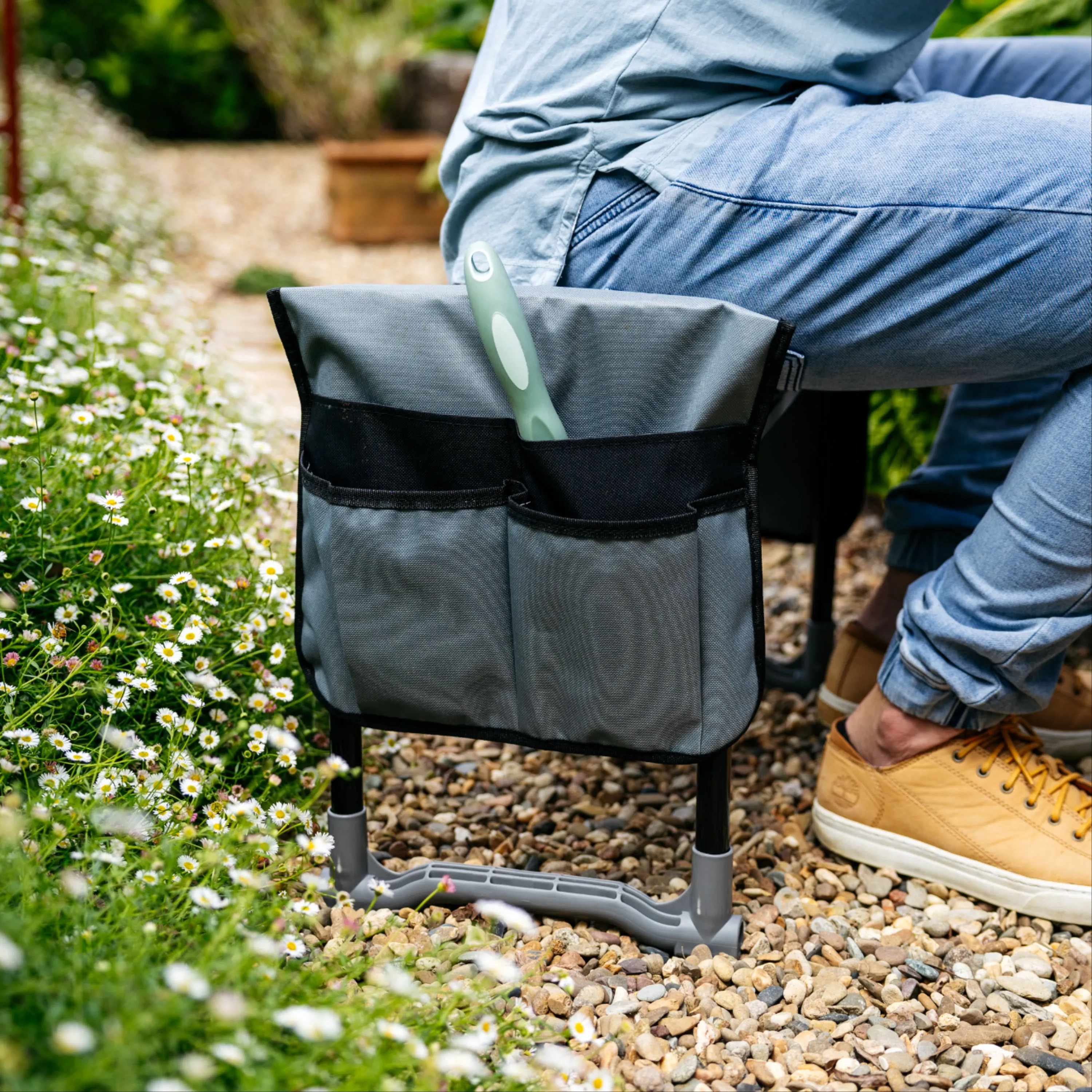 Folding Garden Kneeler & Seat with Tool Pouches