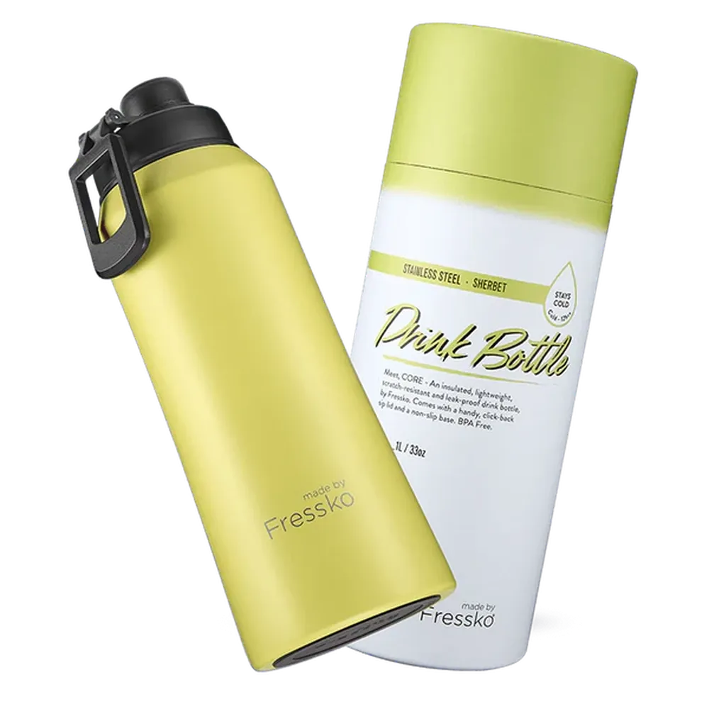 Fressko "Core" 1L Insulated Stainless Steel Drink Bottle with Sports Lid