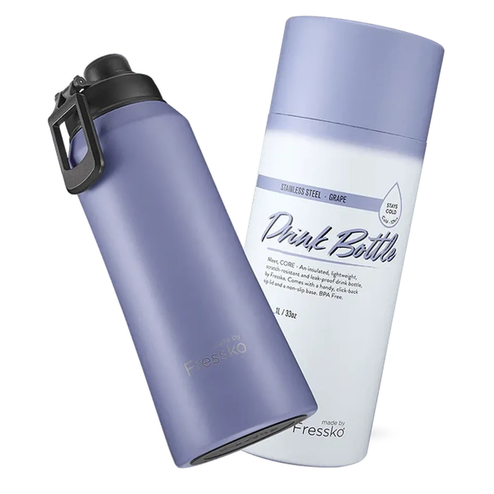 Fressko "Core" 1L Insulated Stainless Steel Drink Bottle with Sports Lid