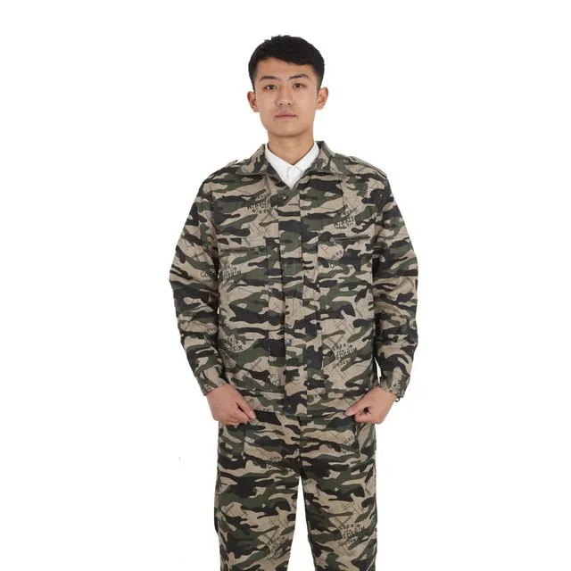 Full Sleeve Desert Camouflage Tactical Military Uniform US Army Suit Man Training Hunting Combat Security Clothing Set