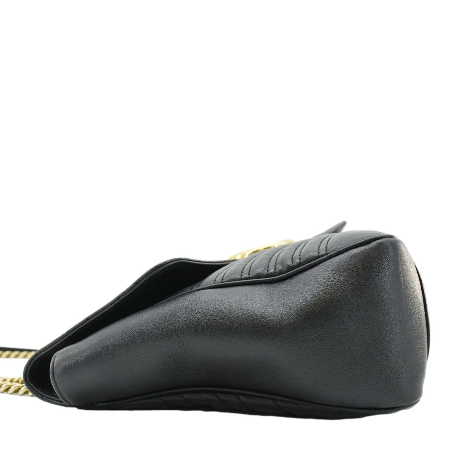 GUCCI GG Marmont Large Matelasse Leather Shoulder Bag Black 498090