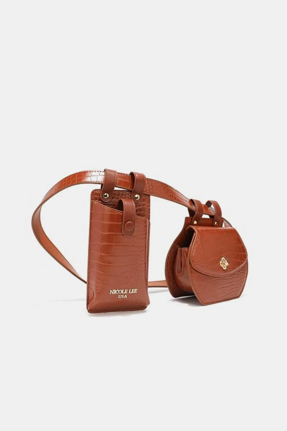 ❤️GYPSY-Nicole Lee USA-2-Piece Texture Belt Bag