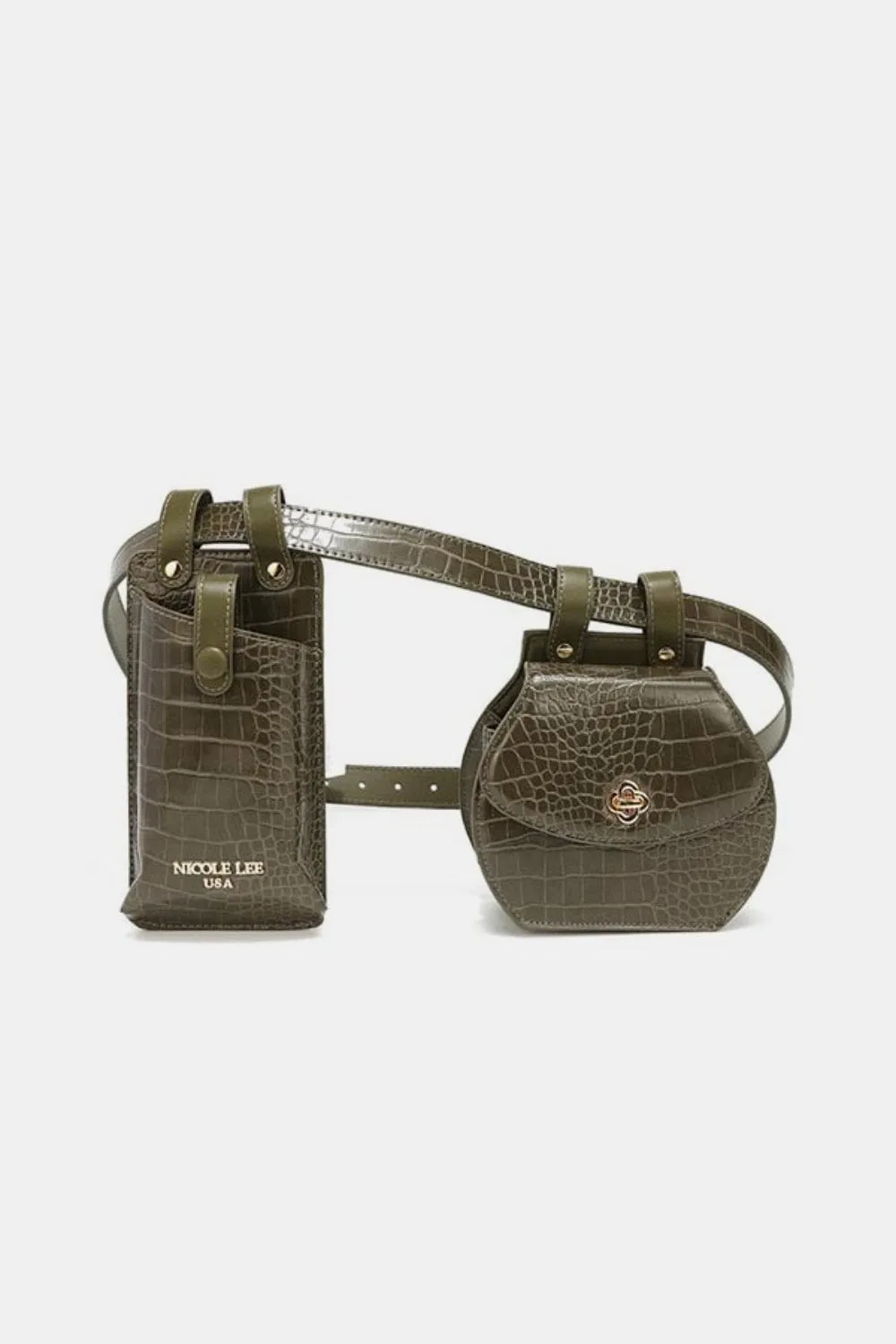 ❤️GYPSY-Nicole Lee USA-2-Piece Texture Belt Bag