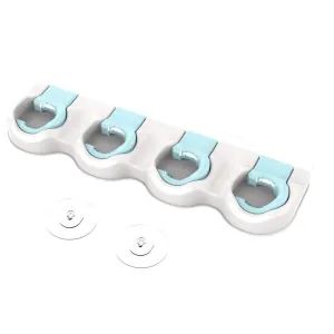 HITRENDS Broom Mop Holder - Garden Tool Organizer, Multipurpose Hooks Hangers for Bathroom, Laundry Room, Closet, Garden, Garage and Shed, Holds up to 20lb - No Trace - No Damage to The Wall