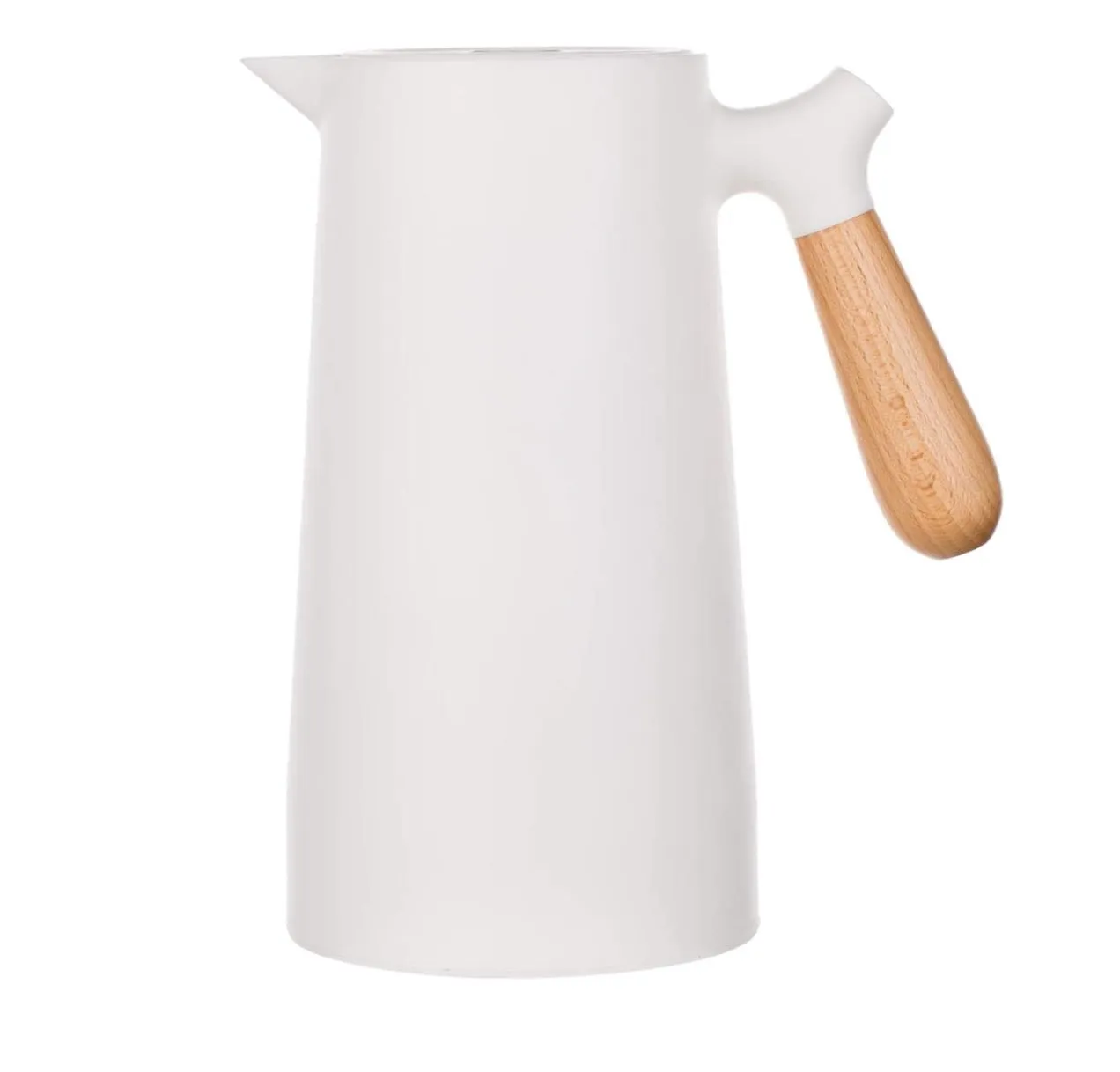 Homlly Thermal Double Walled Insulated Vacuum Flask Jug with Wooden Handle (1L)