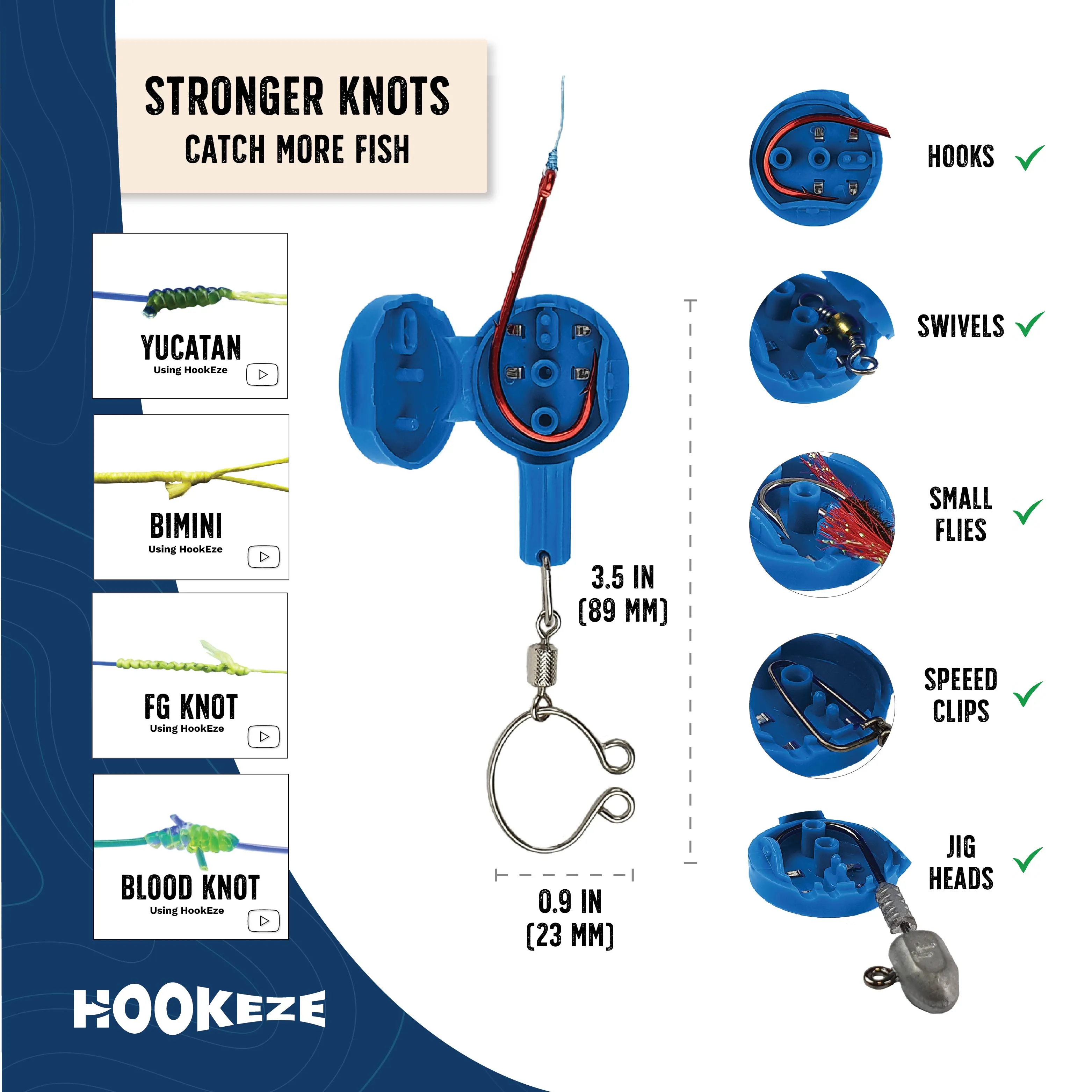 Hook-Eze Angler's Must-Have Fishing Tools | Lip Gripper Pack (Standard & Large)