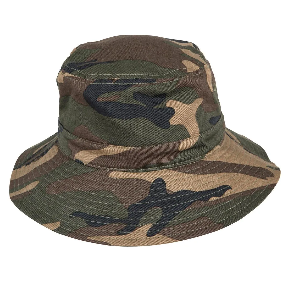 HUNTING SUN HAT STEPPE 100 CAMOUFLAGE WOODLAND