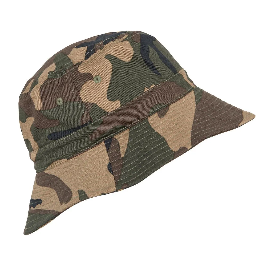HUNTING SUN HAT STEPPE 100 CAMOUFLAGE WOODLAND