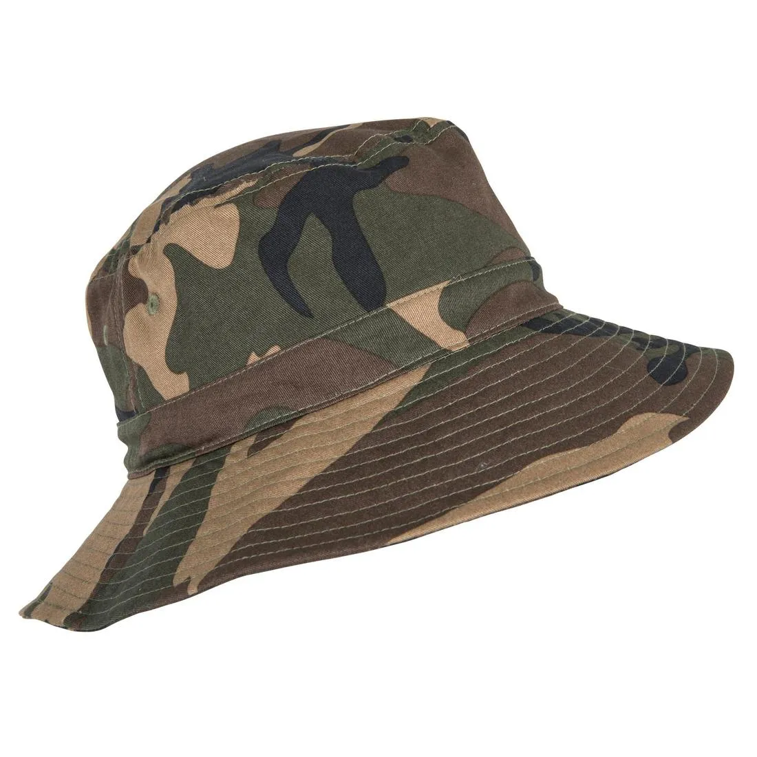 HUNTING SUN HAT STEPPE 100 CAMOUFLAGE WOODLAND