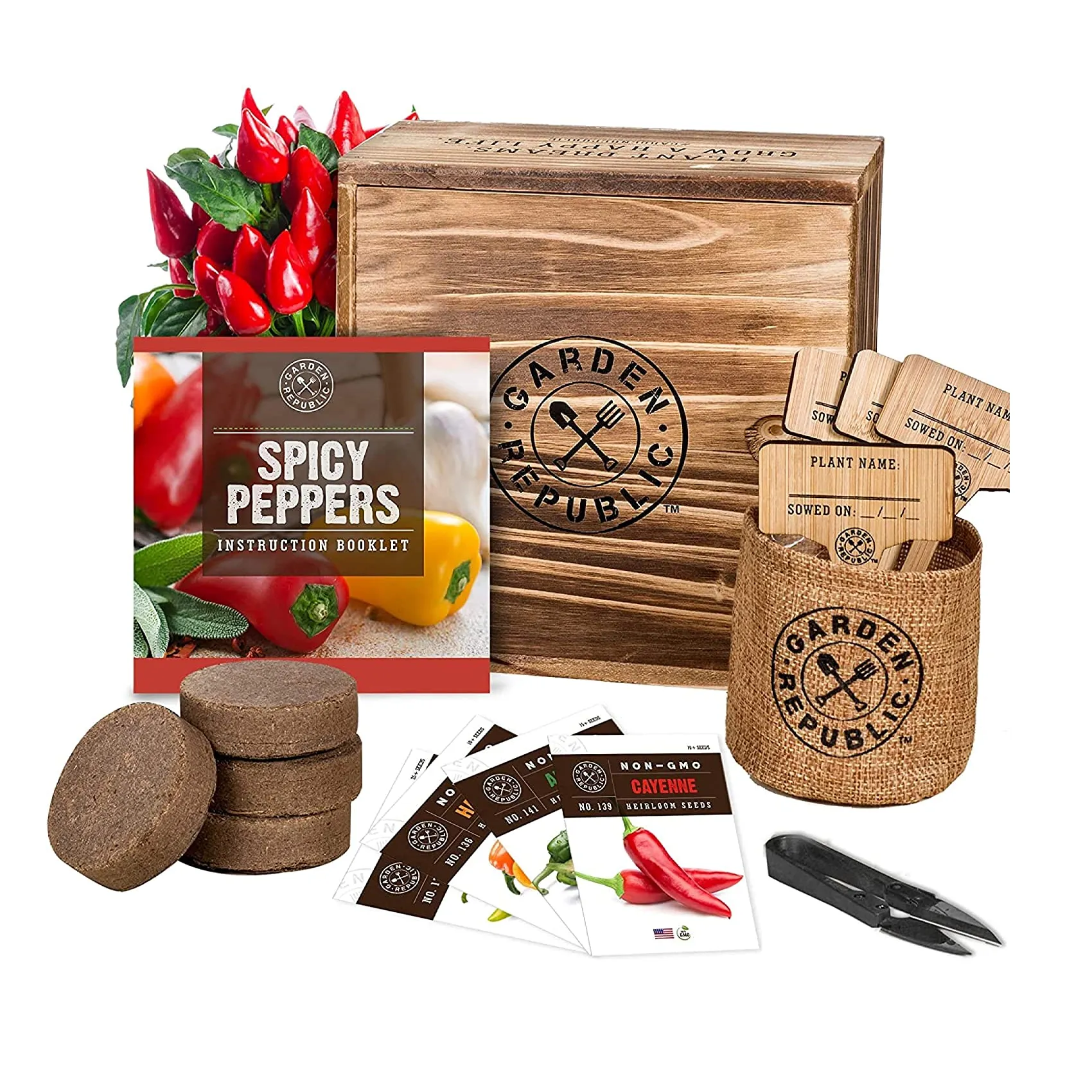 Indoor Pepper Seed Starter Kit | Pepper Growing Kit with 4 Non-GMO Hot Pepper Seeds