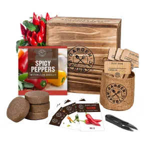 Indoor Pepper Seed Starter Kit | Pepper Growing Kit with 4 Non-GMO Hot Pepper Seeds