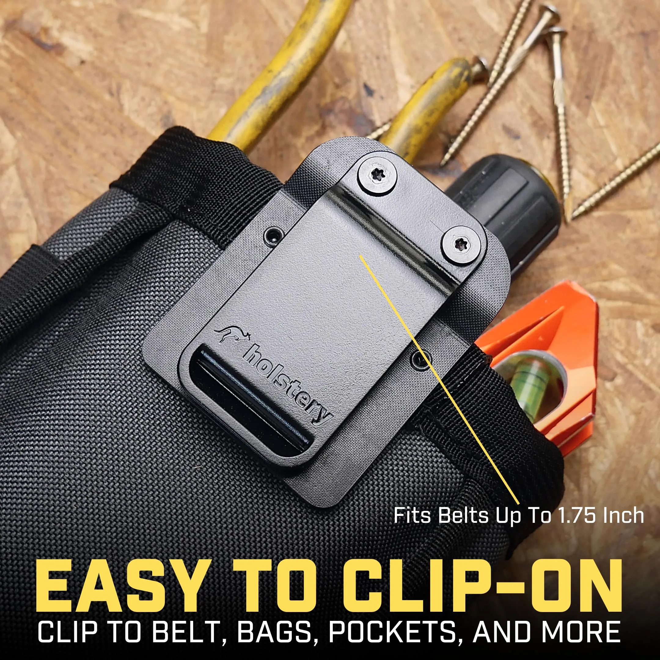 Joey Pouch | Clip-On Tool Belt Bag for Tools, Screws, and Nails - Great for an Electrician, HVAC Tech, Plumber, Carpenter, Contractor, Handy Man, and Any Tradesperson Who Wears a Small Utility Pouch Joey Pouch V2