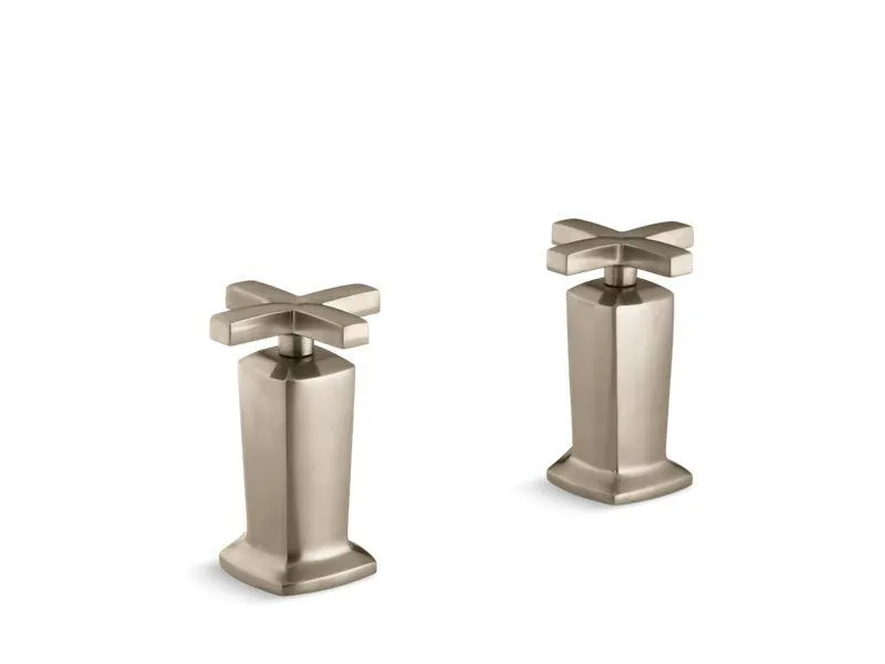 KOHLER K-T16248-3 Margaux Valve trim with cross handles for deck-mount high-flow bath valve, requires valve