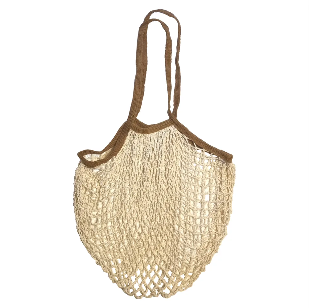 Long Handles  - Organic Cotton - Reusable Grocery Mesh Shopping Bag - Bicolore
