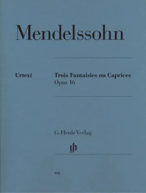 Mendelssohn: Three Fantasies or Capriccios Op 16 Piano Solo