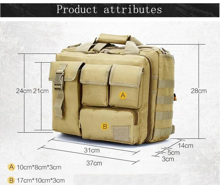 Molle Laptop Messenger Bag Outdoor Briefcase 15.6 inch