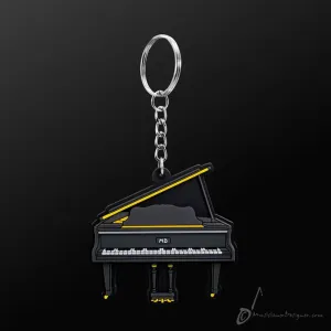 Music Key Ring - Grand Piano (Black)