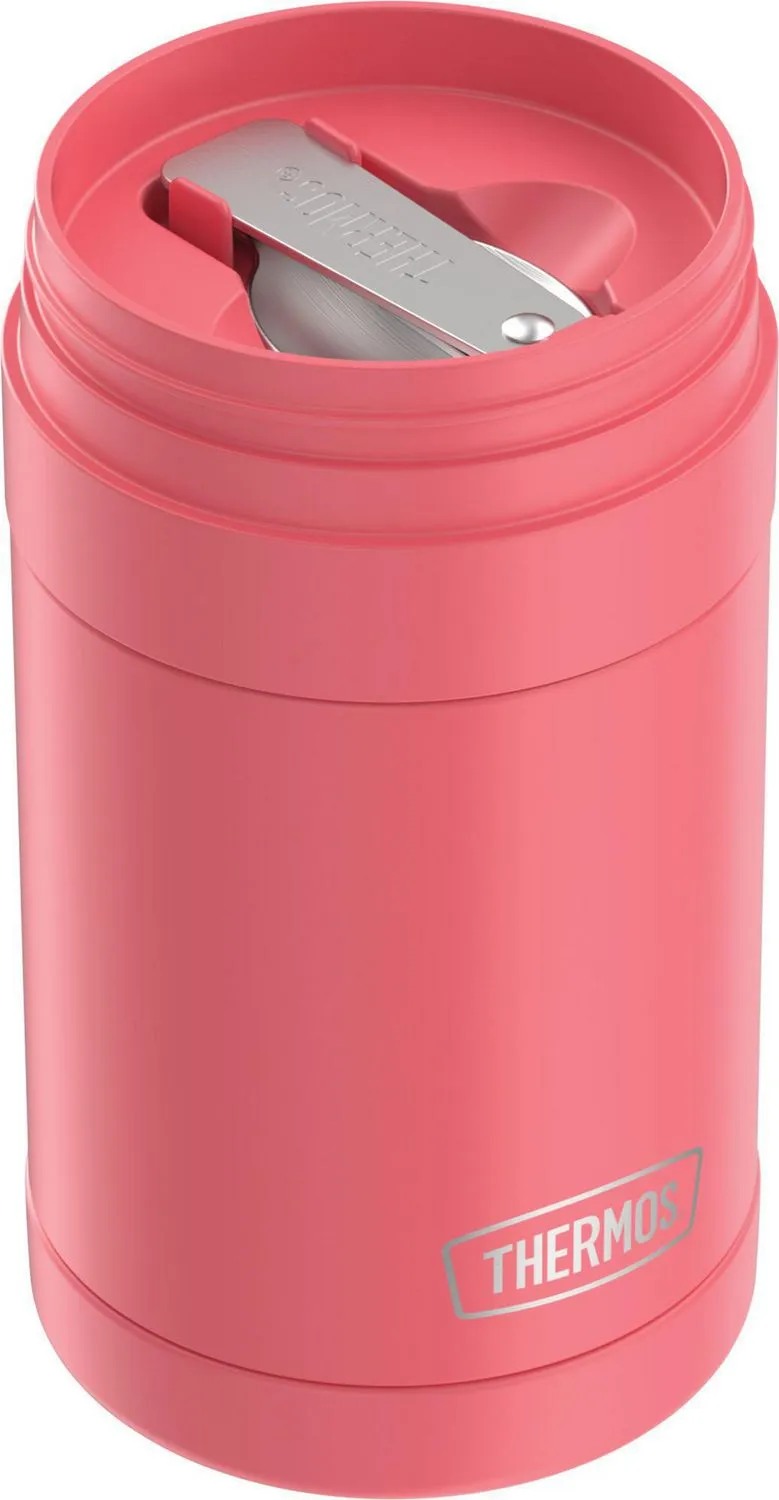 New Thermos 16 Oz Vacuum Insulated Food Jar with Folding Spoon, Pink
