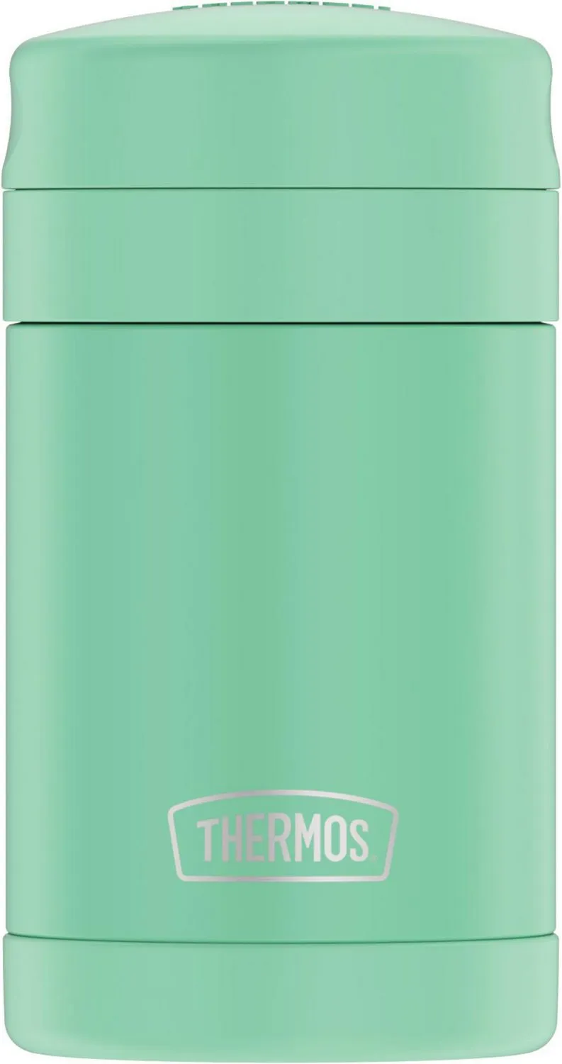 New Thermos 16 Oz Vacuum Insulated Food Jar with Folding Spoon, Seafoam